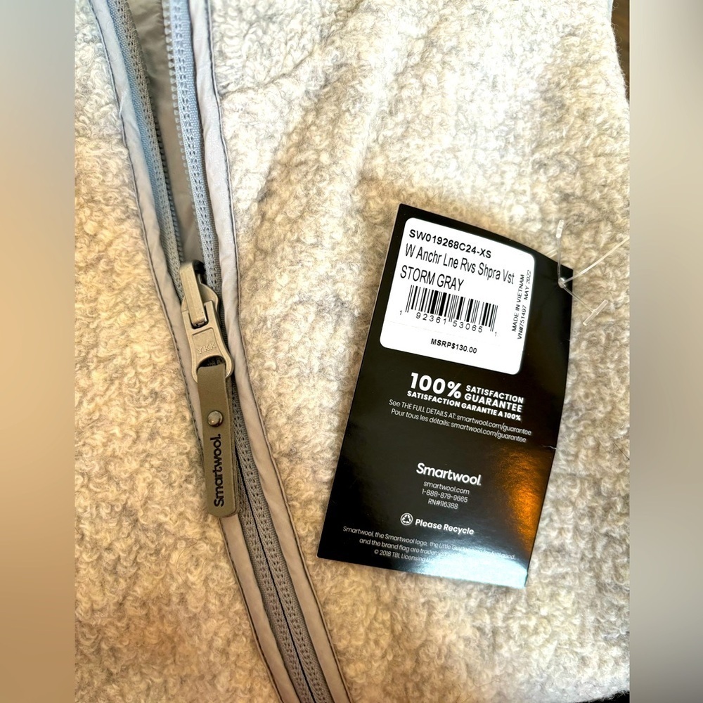 Smartwool reversible vest in gray size xs NWT cozy casual winter Cabincore - Picture 4 of 8
